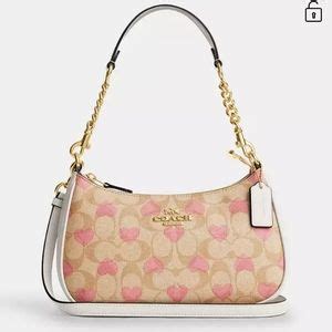 coach bag with heart chain